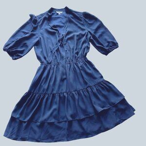 Nanette Lepore Women's Navy Blue 3/4 Sleeve Swing Dress – Size 8
